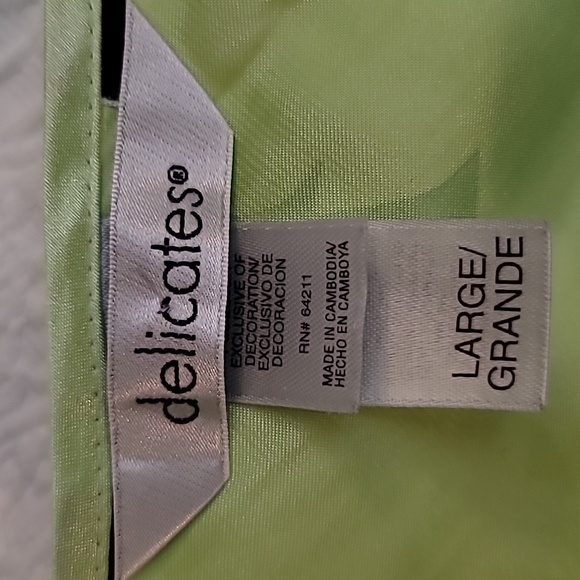 Delicates brand green slip dress nightgown lace sequin details size large - Picture 11 of 17